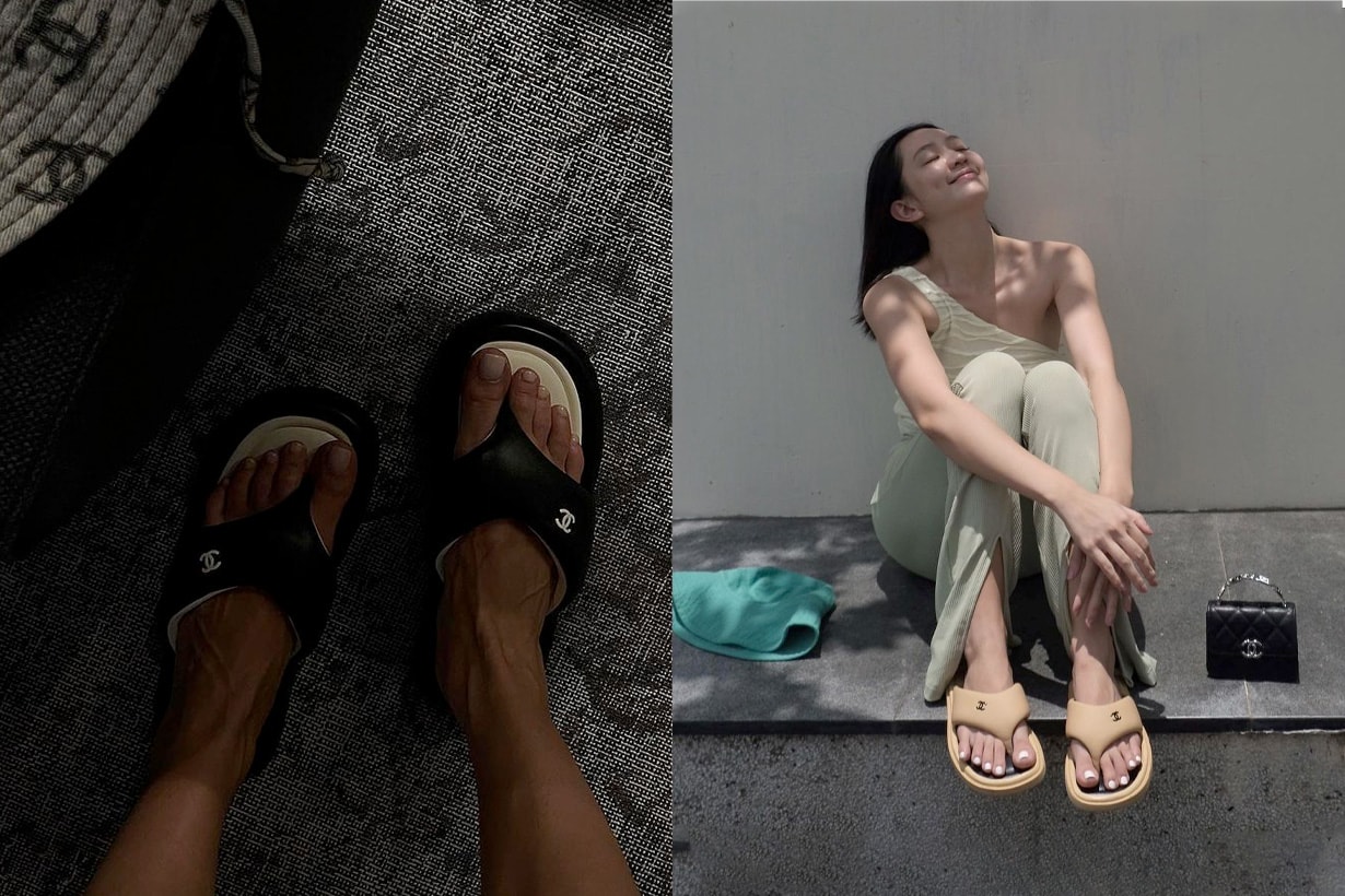 chanel flip flop slides thong sandals 2022 ss instagram