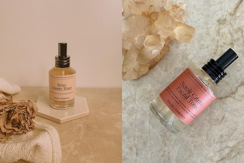 Palm of Feronia Rose Neroli Citrine Facial Tonic Quartz Water