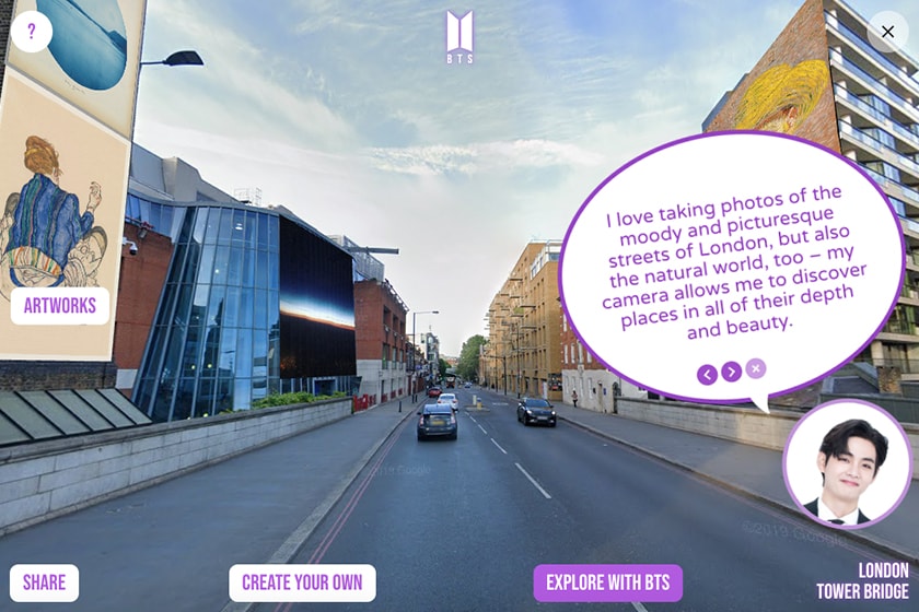 BTS Google experiment Street View Tour Art Gallery
