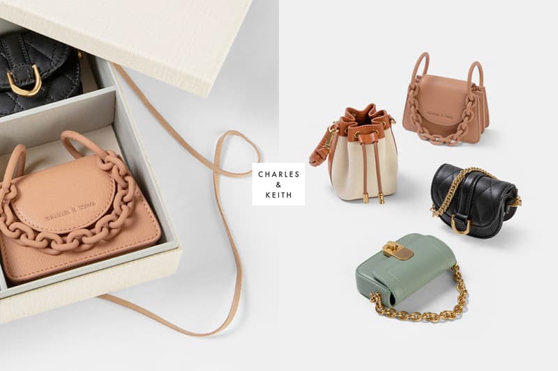 Charles & Keith mini handbags box 4 chain bucket limited taiwan info