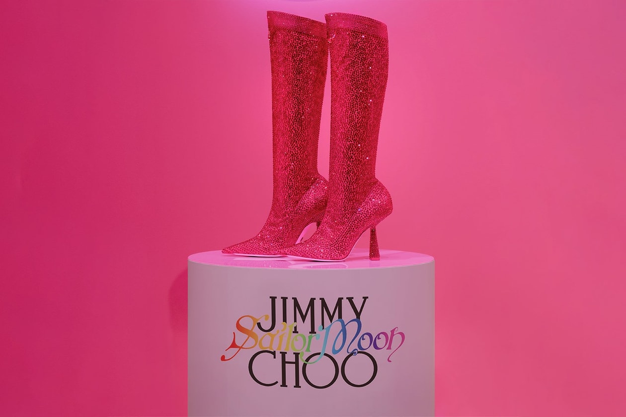 jimmy choo sailor moon limited edition boots collaboration swarovski release