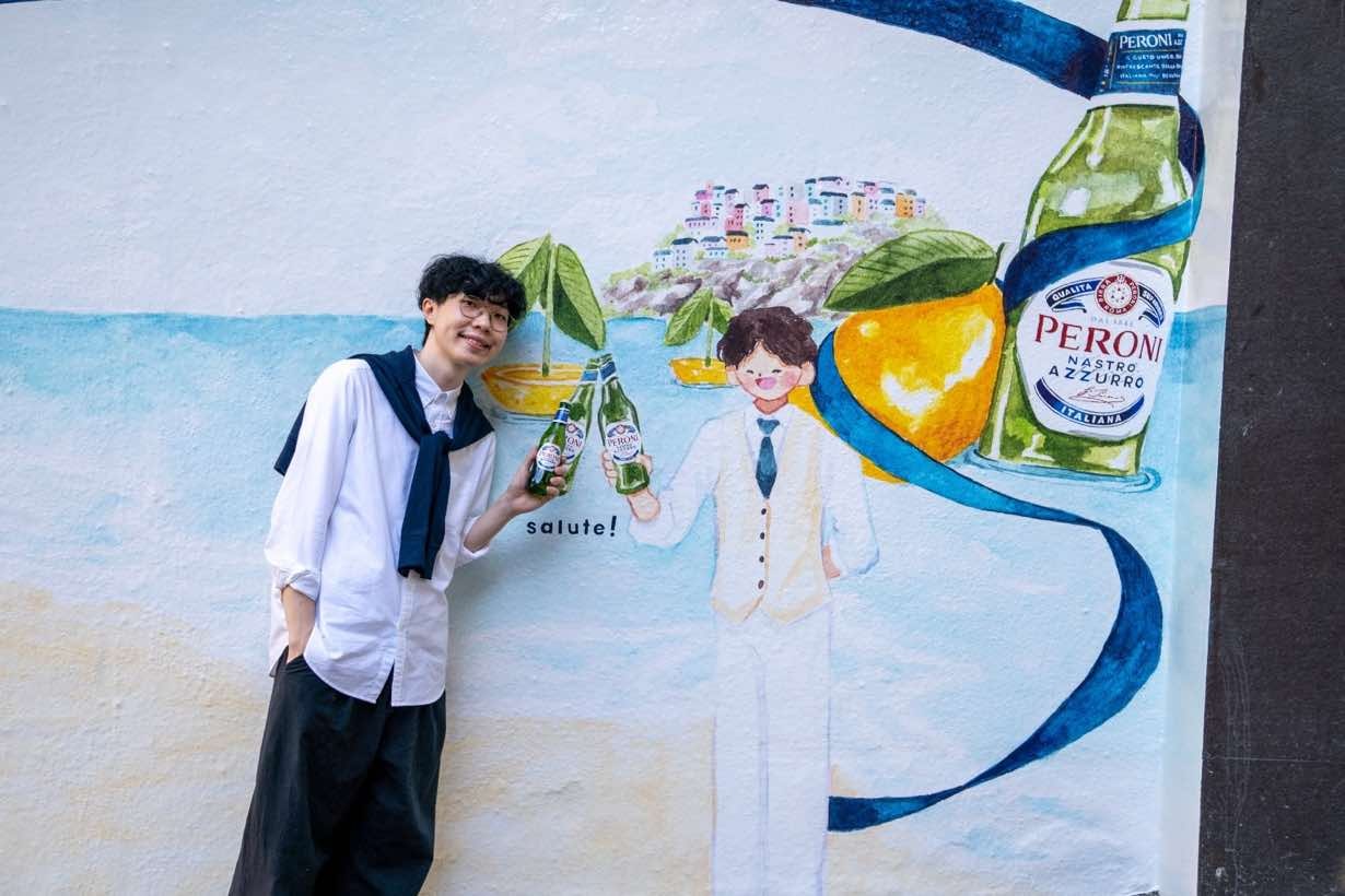 中環打卡新熱點!90 後插畫家 Kazy Chan x Peroni 啤酒帶來意式清爽夏日氣氛