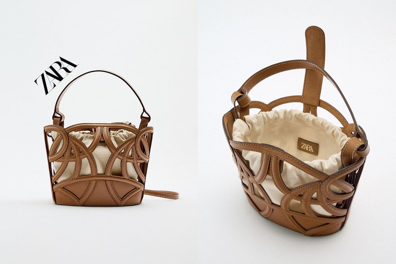 ZARA LEATHER CUT OUT TOTE BAG handbags