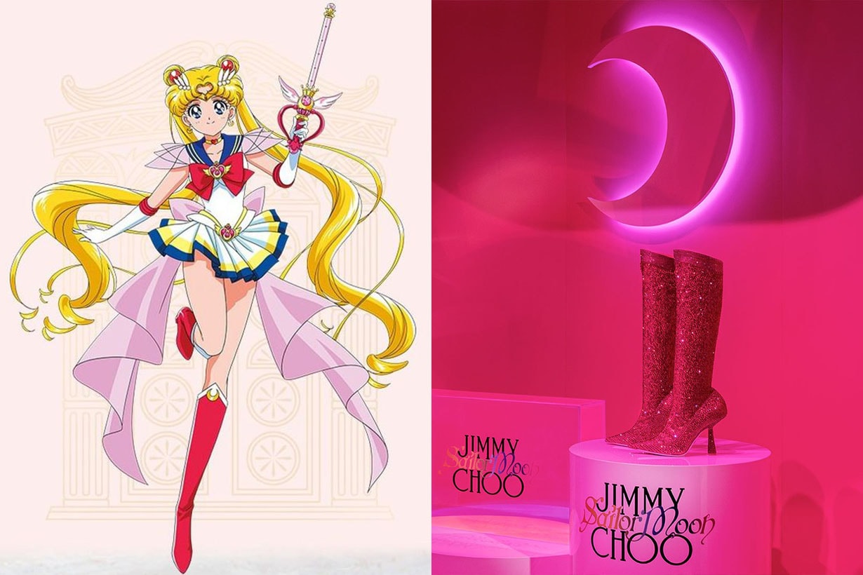 jimmy choo sailor moon limited edition boots collaboration swarovski release