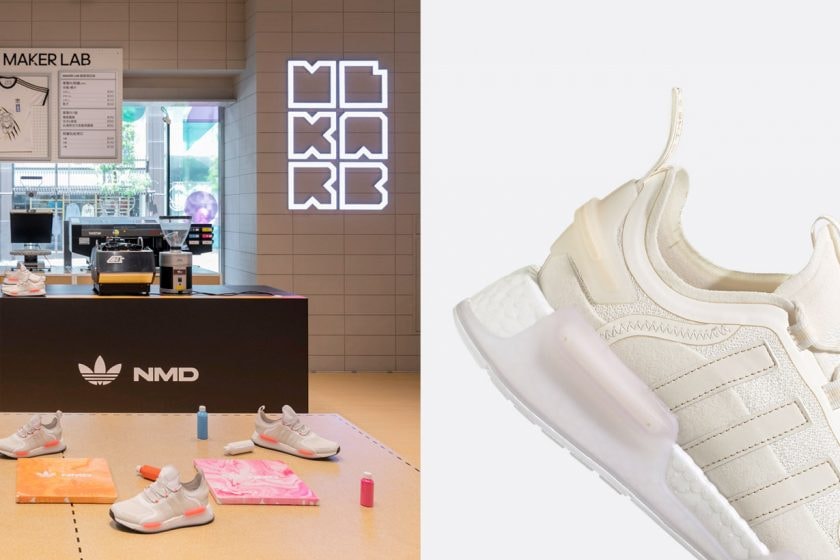 adidas NMD_V3 collab sneakers details pop up event burger cafe
