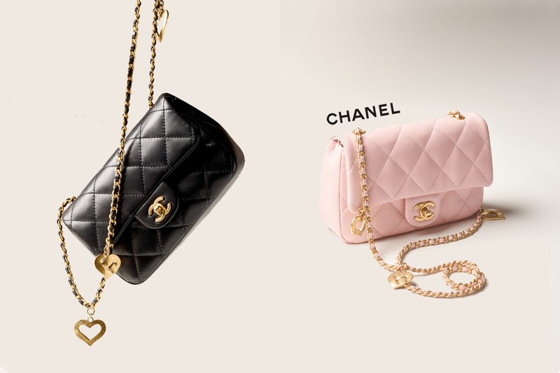 chanel mini flap bag heart chain