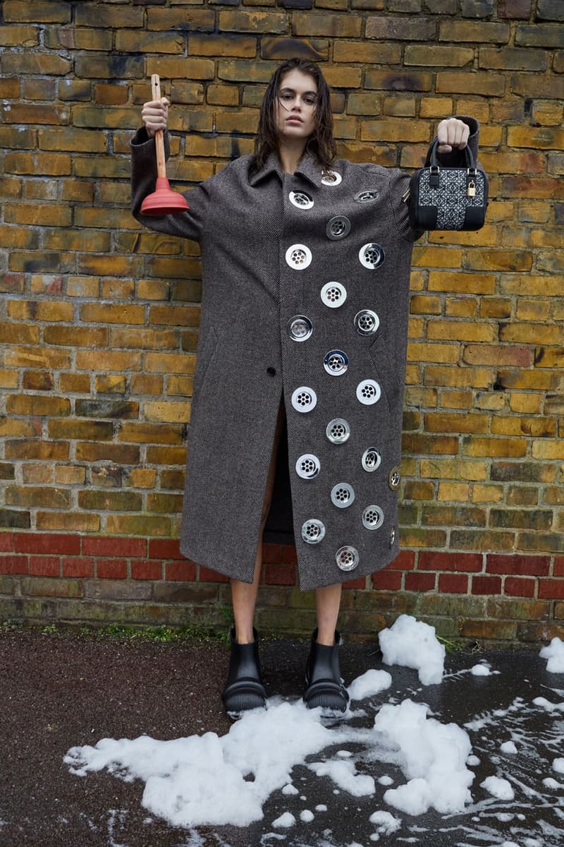 LOEWE Sinkhole embellished coat in wool