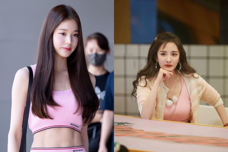 wonyoung yang mi in same miu miu pink tank top