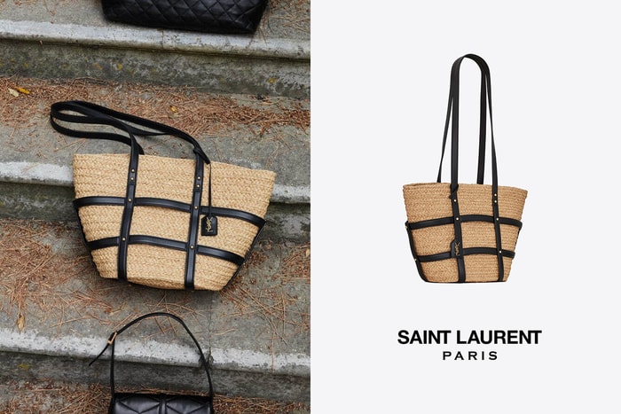 怎能不心動？一如既往地率性，Saint Laurent 為草編包加入皮革肩帶！