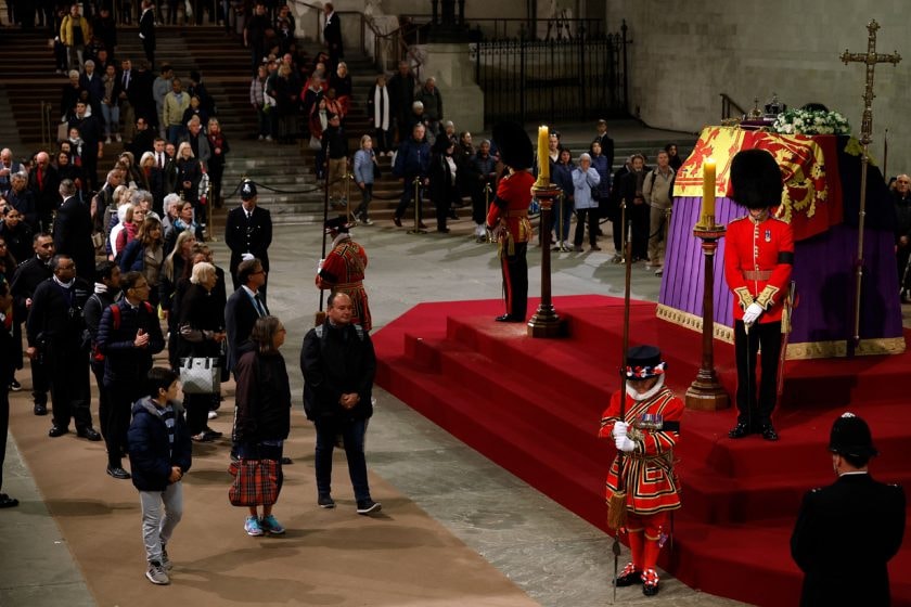David Beckham Queen Elizabeth II Westminster Hall line up