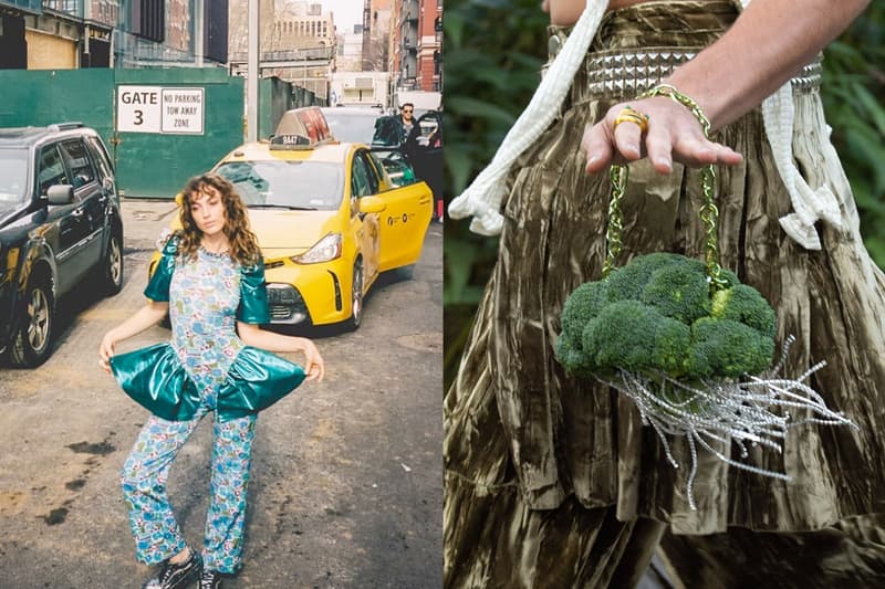 Collina Strada Broccoli Swarovski handbag Hillary Taymour nyfw