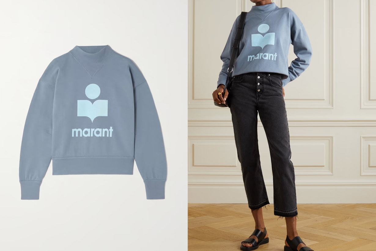 Isabel Marant Etoile Moby flocked organic cotton-blend jersey sweatshirt