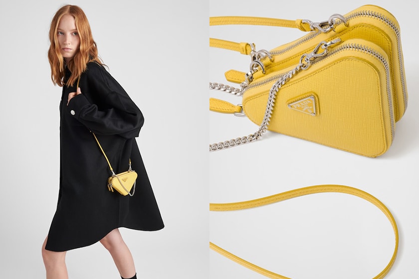 Prada Logo Saffiano leather mini pouch 3 new Color 2022fw