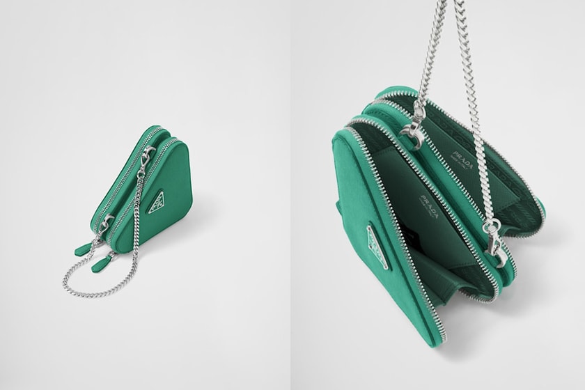 Prada Logo Saffiano leather mini pouch 3 new Color 2022fw