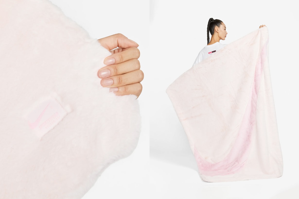 nike sportswear blanket swoosh logo pink black white