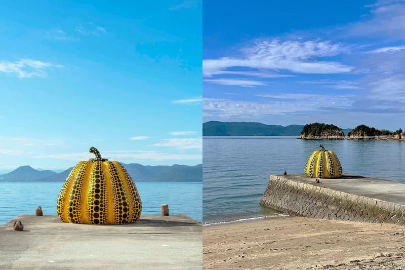 yayoi kusama pumpkin sculpture naoshima japan