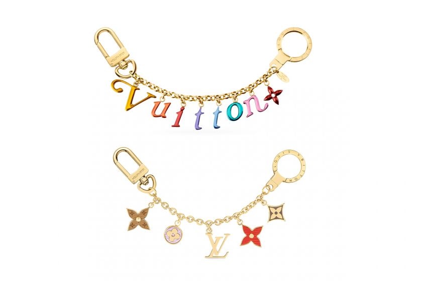 louis vuitton bag charm chains details