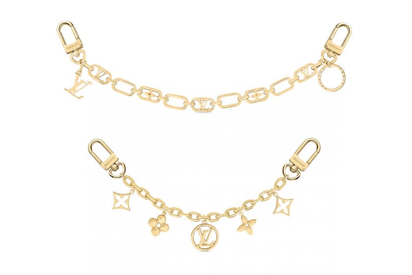 louis vuitton bag charm chains details