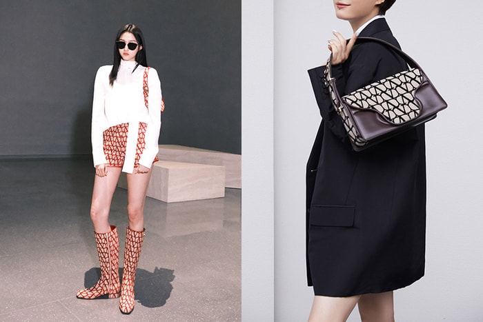 女星們不約而同穿上 Valentino 新系列,哪款滿版 V Logo 手袋最深得你心?