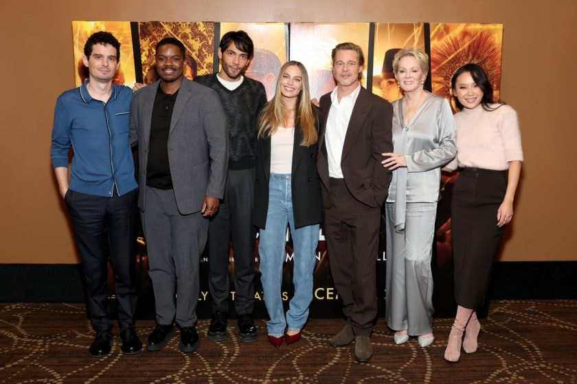 margot robbie bottega veneta babylon screening outfit look cassette punta style shop