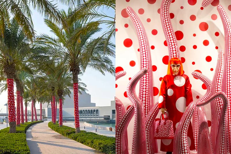 yayoi kusama expansive outdoor exhibition museum of islamic art qatar