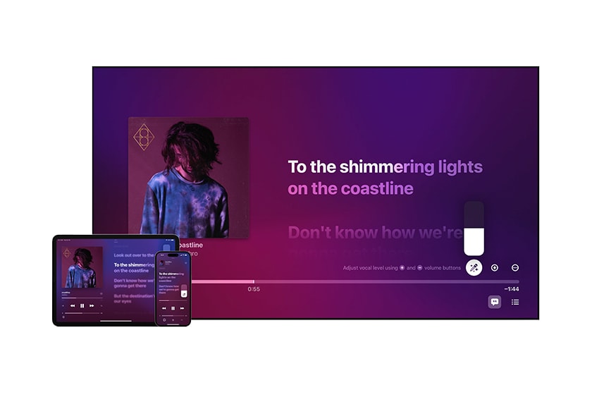 Apple Music new function sing lyrics experience on iPhone iPad Apple TV 