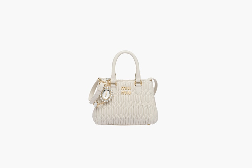 Miu Miu Wander Sassy Belle matelasse nappa white handbags mini bag