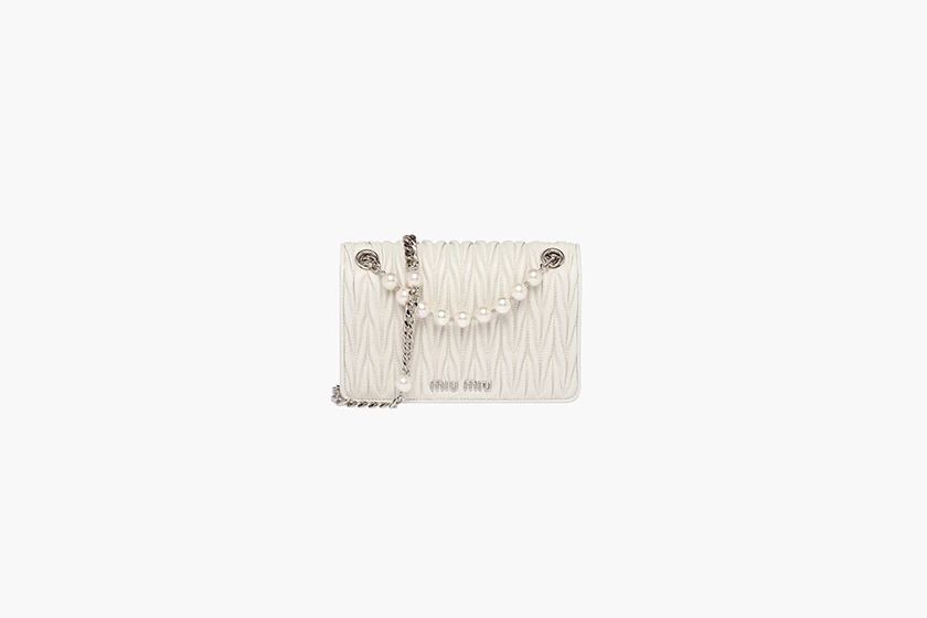 Miu Miu Wander Sassy Belle matelasse nappa white handbags mini bag