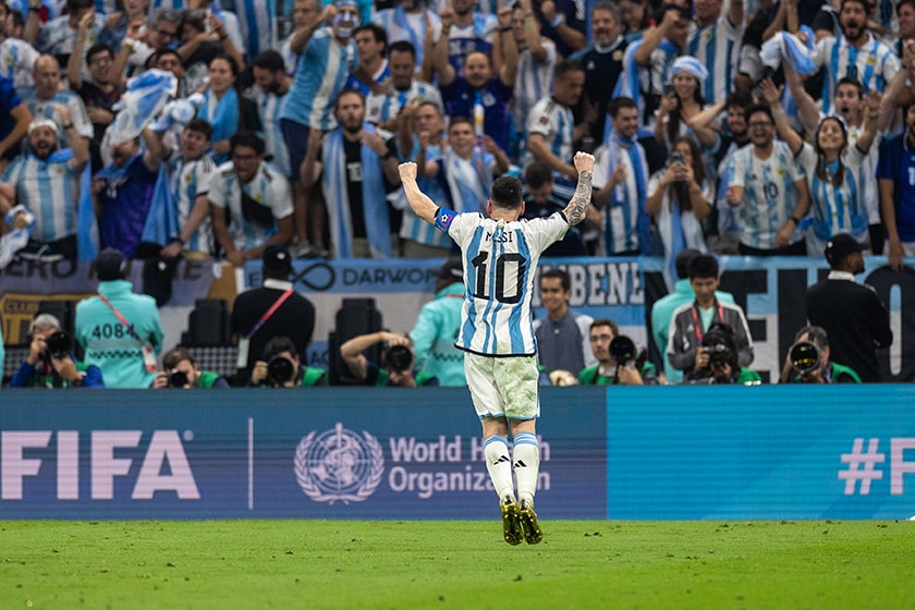 FIFA World Cup 2022 final champion Argentina Lionel Messi Trophy Louis Vuitton