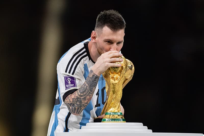 FIFA World Cup 2022 final champion Argentina Lionel Messi Trophy Louis Vuitton 