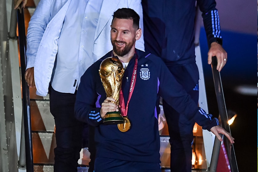 FIFA World Cup 2022 final champion Argentina Lionel Messi Trophy Louis Vuitton