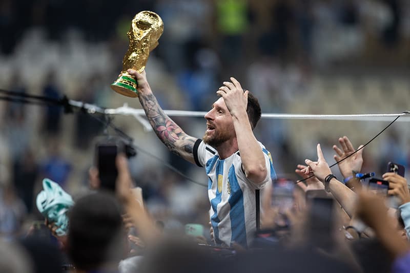 FIFA World Cup 2022 final champion Argentina Lionel Messi Trophy Louis Vuitton 