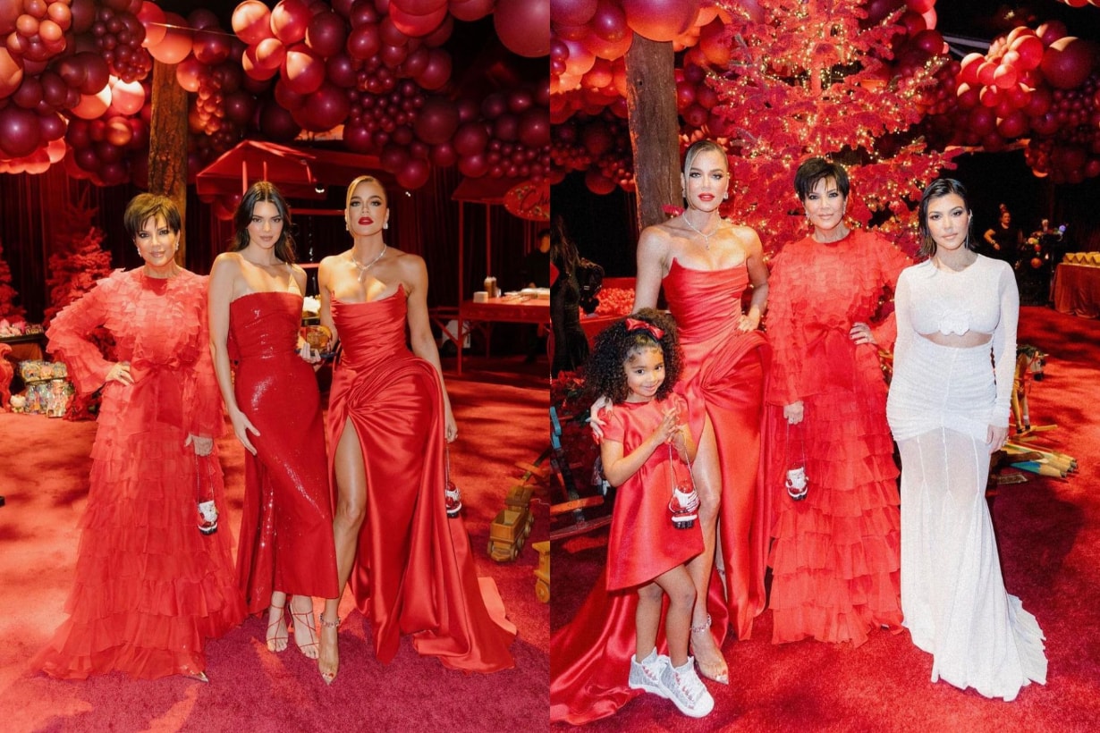 Kardashian Family 聖誕節 聖誕造型 Christmas Kris Jenner Valentino Kendall Jenner Khloé Kardashian Nicolas Jebran Haute Couture Haute Couture Kim Kardashian Versace Kourtney Kardashian Philosophy Kylie Jenner Stormi Webster Mugler