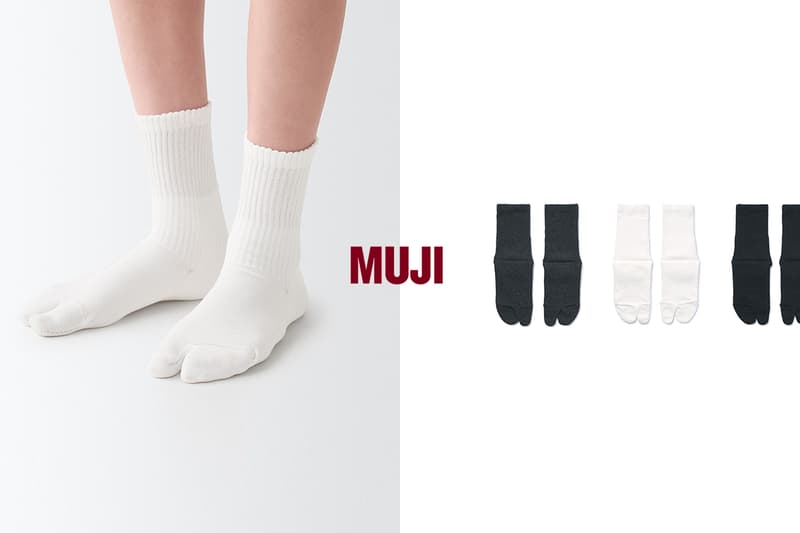 MUJI Two toe socks White Black