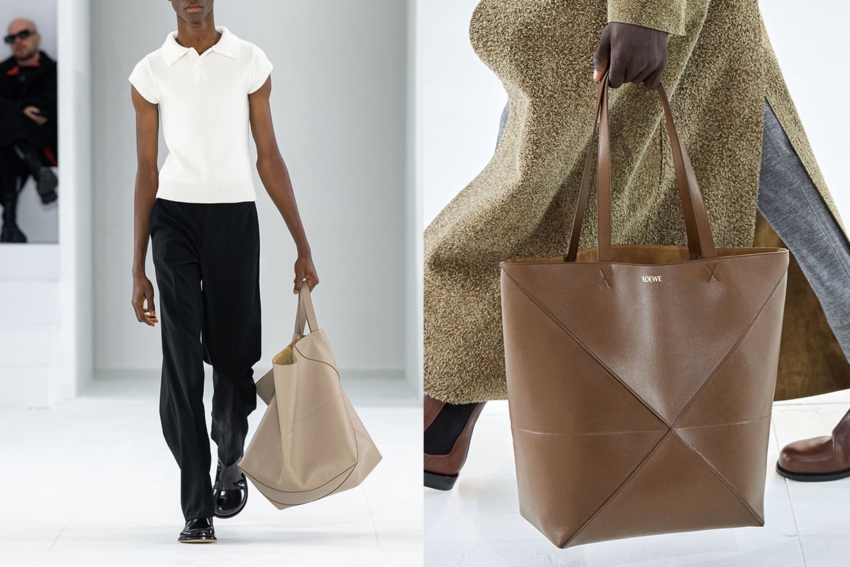 LOEWE Fall Winter 2023 men runway collection Handbags Puzzle Tote