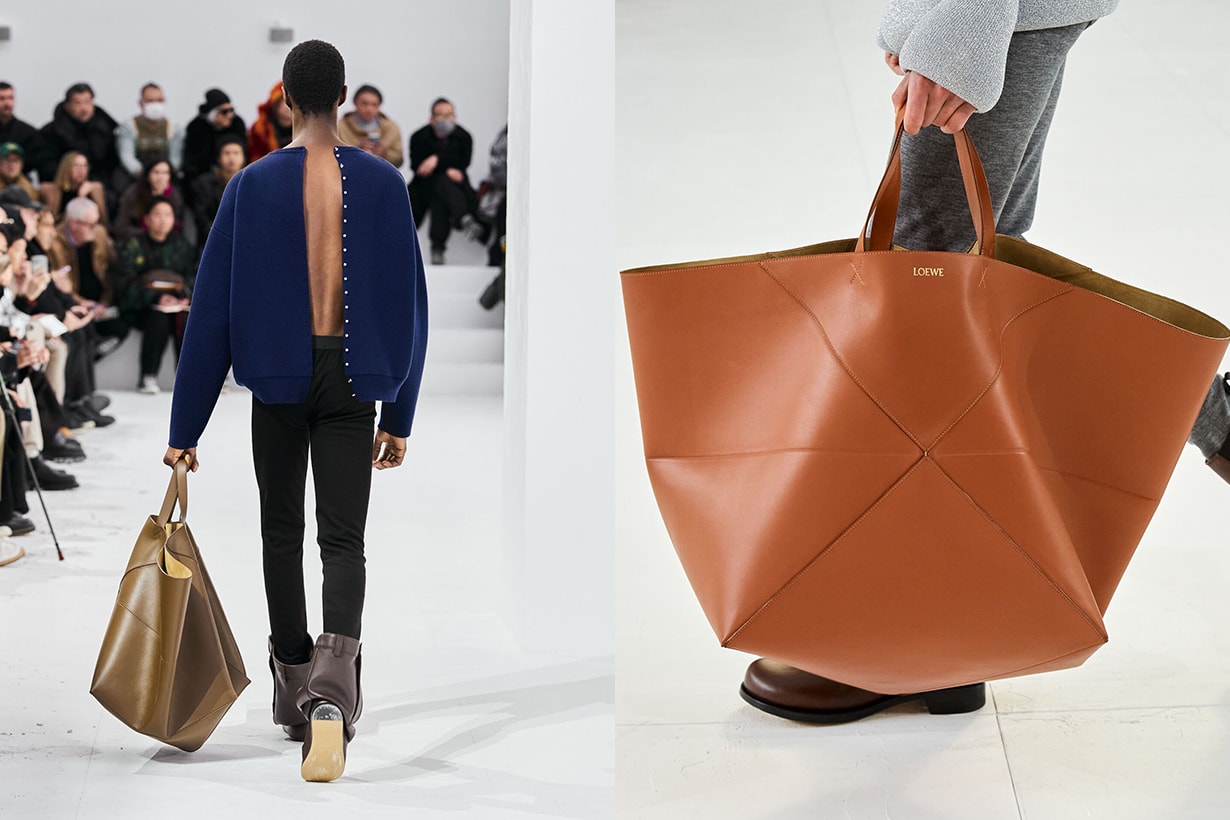 LOEWE Fall Winter 2023 men runway collection Handbags Puzzle Tote