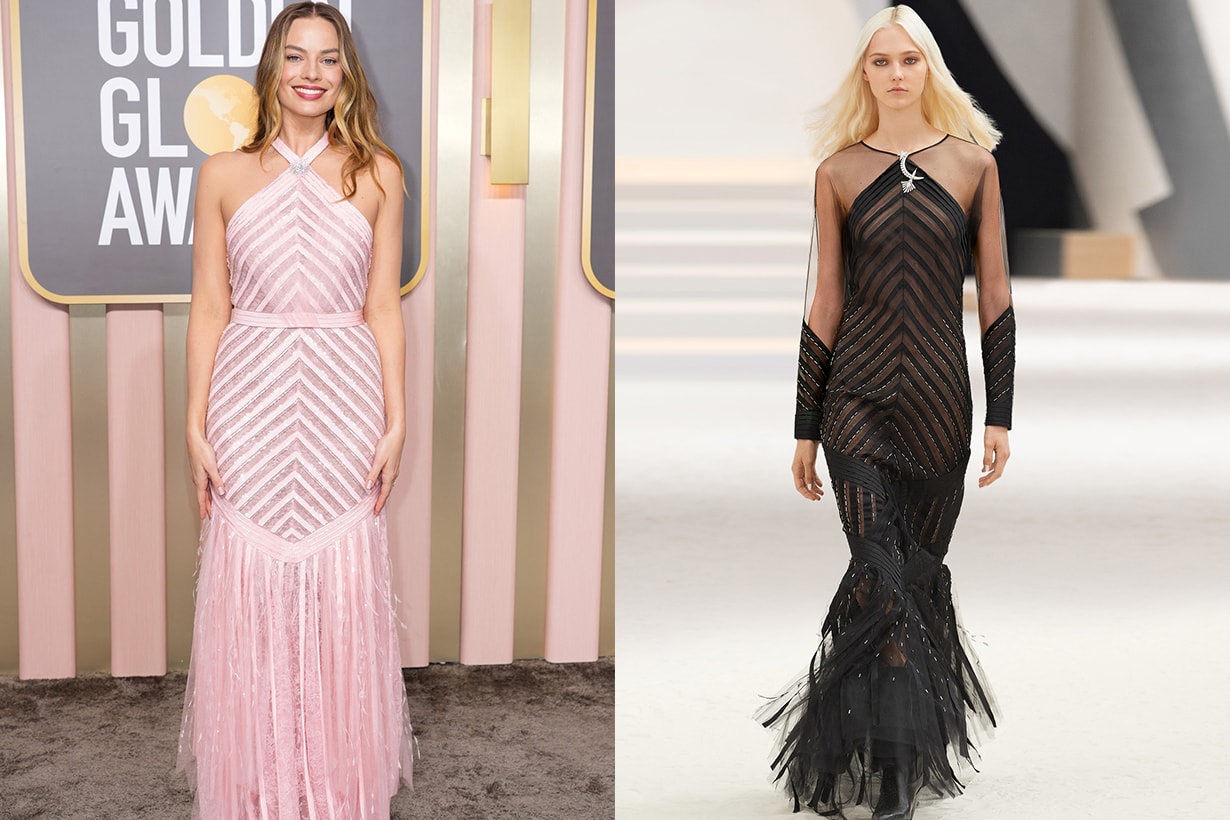 margot-robbie-golden-globes-gown-750-hours-make-2023-celebrities-style
