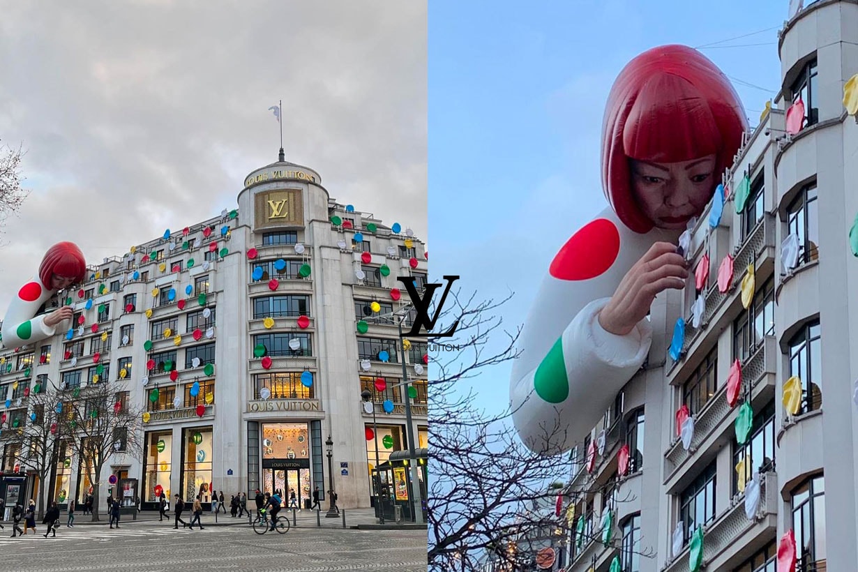 進擊的草間彌生：當 Yayoi Kusama，爬到 Louis Vuitton 巴黎總店外牆上！