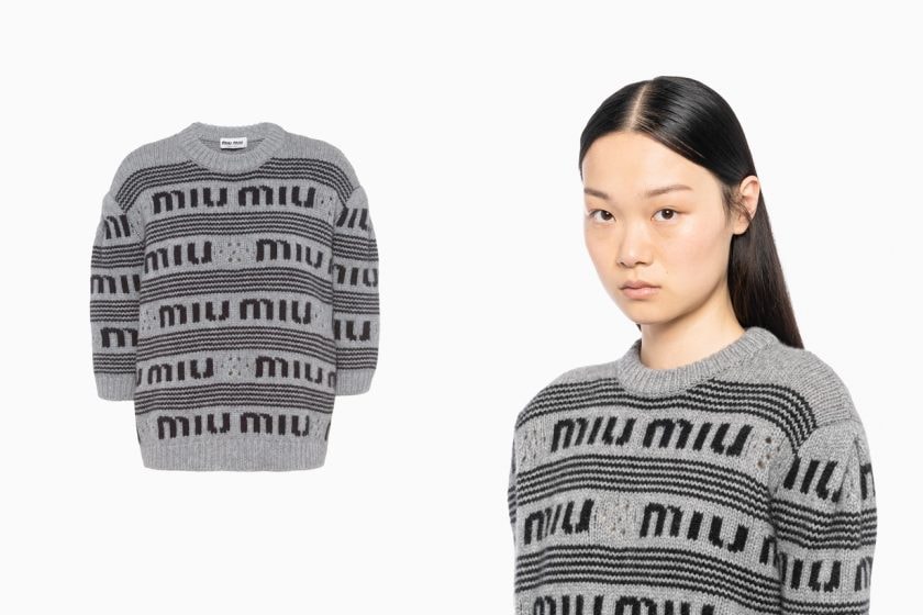 miu miu chanel louis vuitton celine prada gucci balenciaga logo sweater nitwear recommadation 2023