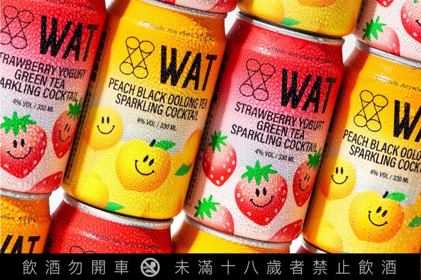 wat strawberry yogurt green tea sparkling cocktail peach black oolong tea limited edition