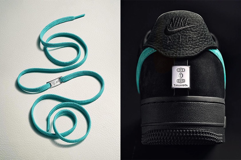 Nike x Tiffany and Co Air Force 1 collaboration silver accessories release