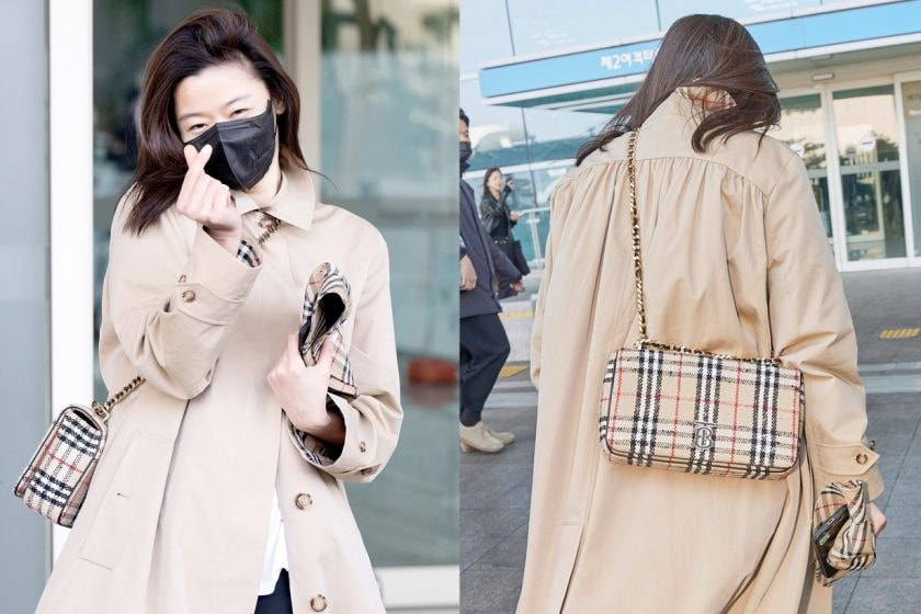 jun ji hyun burberry airport fashion style lola bag trench coat bucket hat items