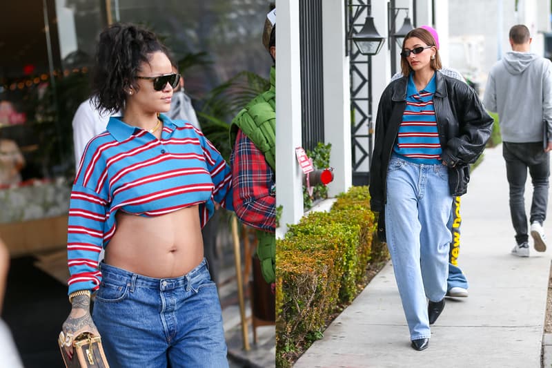 Rihanna 和 Hailey Bieber 不小心撞衫:一模一樣的 Loewe Polo 毛衣,誰搭得好看?