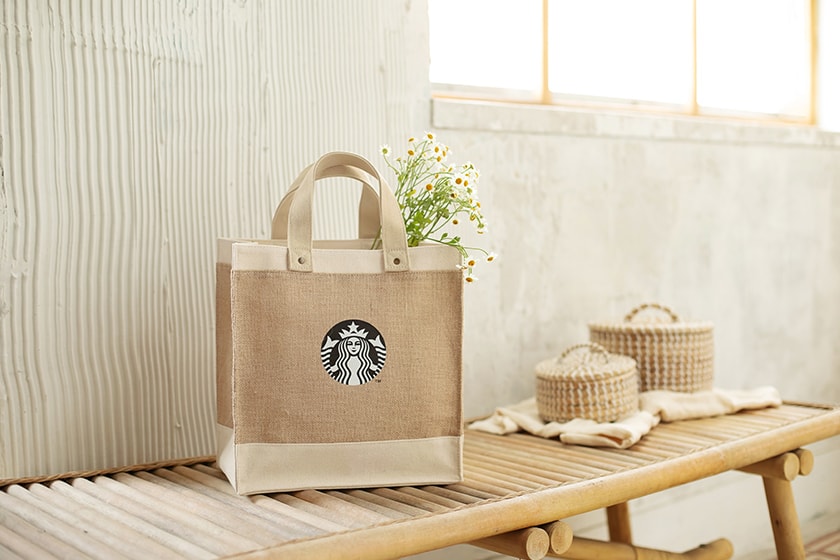 Starbucks 2023 spring new thermos Vacuum bottle Cotton linen Tote Bag