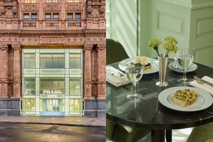 水綠色灑落一片：Prada 在倫敦百貨，開了一間樓中樓小餐館！