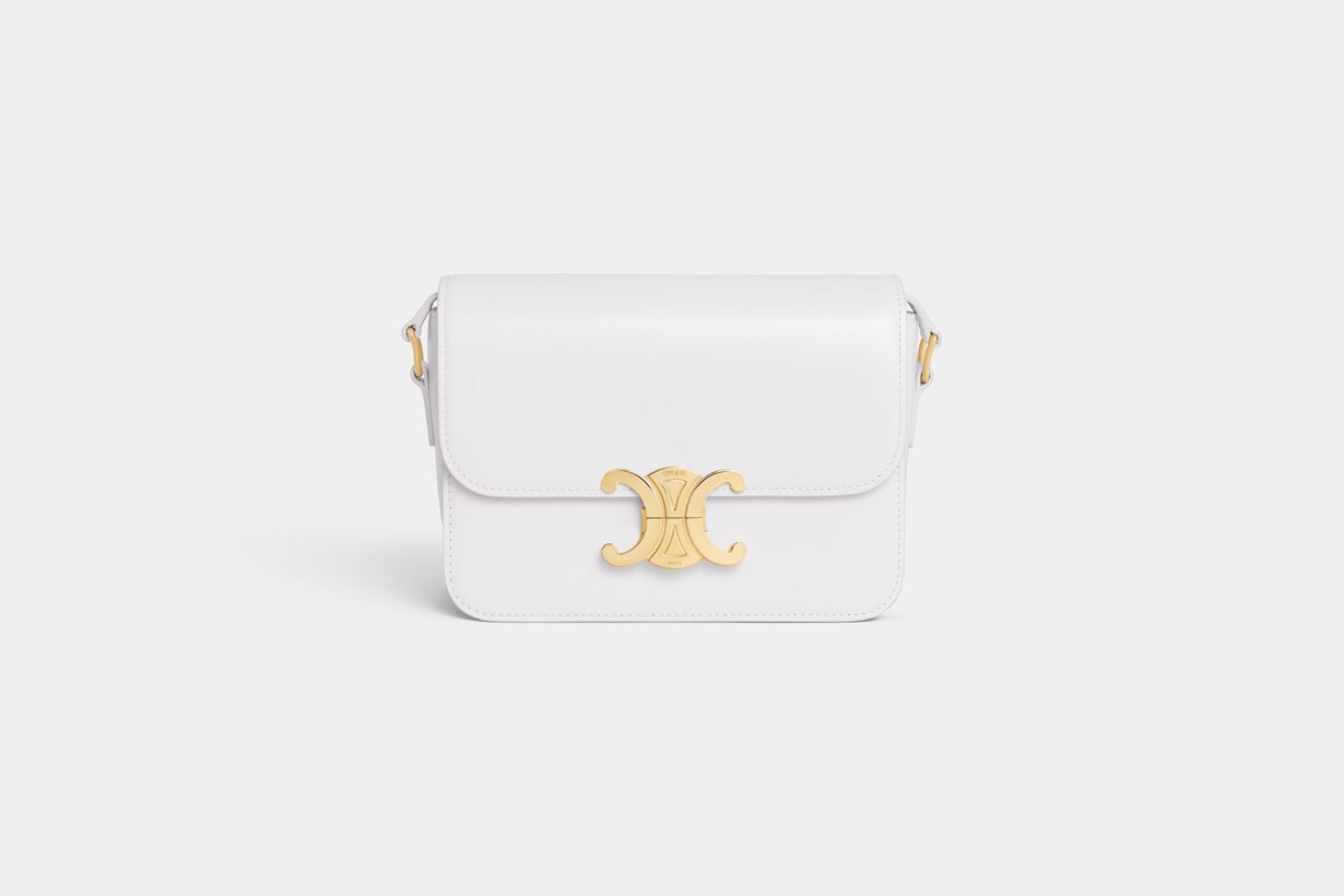 celine 2023 ss triomphe white handbags select price