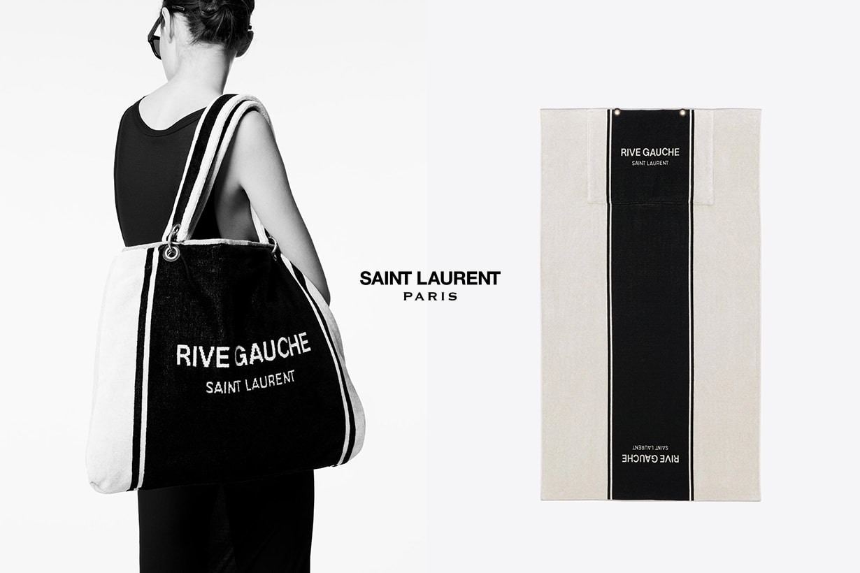 Saint Laurent RIVE GAUCHE TOWEL TOTE BAG IN TERRY CLOTH