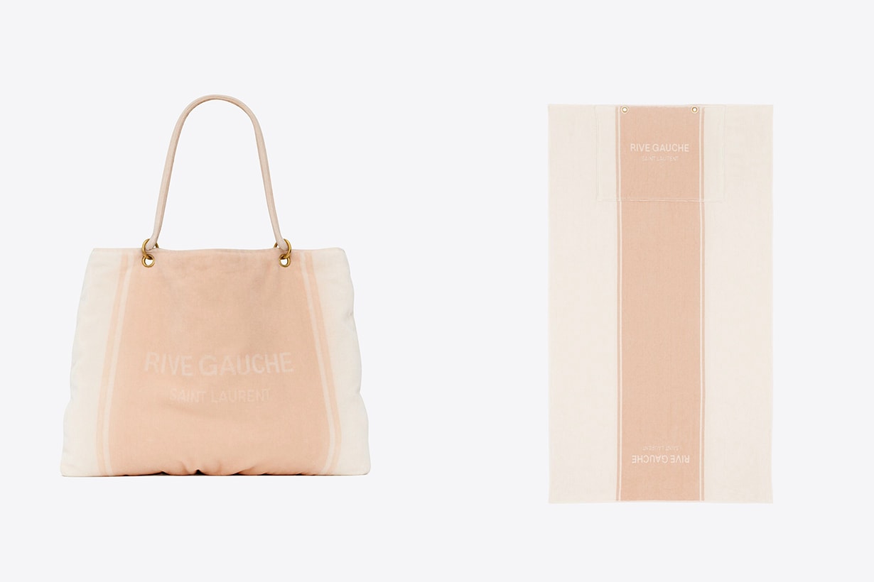 Saint Laurent RIVE GAUCHE TOWEL TOTE BAG IN TERRY CLOTH