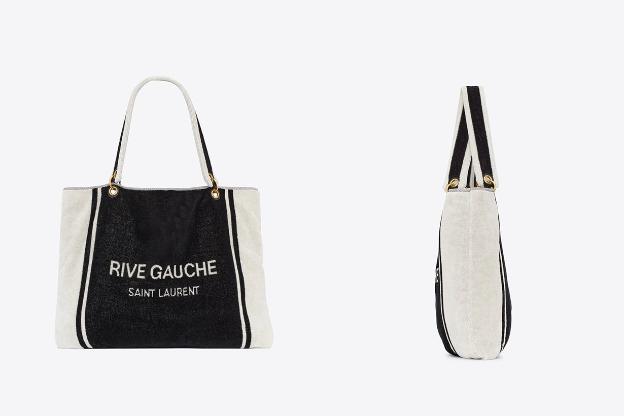 Saint Laurent RIVE GAUCHE TOWEL TOTE BAG IN TERRY CLOTH