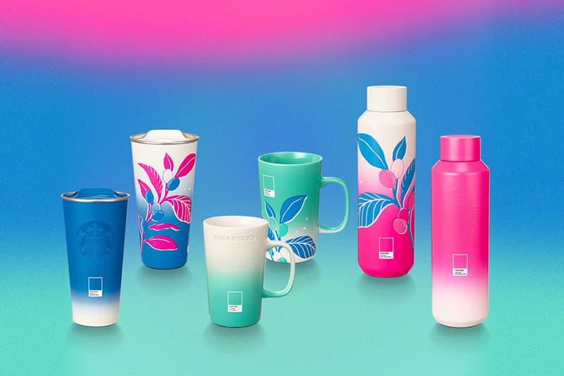 STARBUCKS x Pantone Knockout Pink Cockatoo Brilliant Blue Mug Bottle